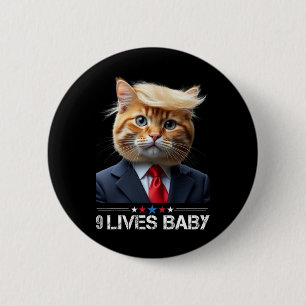 Bóton Redondo 5.08cm Cat Trump 9 Lives Ba1Memória Trump