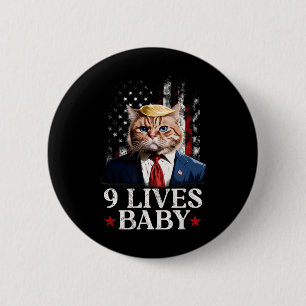 Bóton Redondo 5.08cm Cat Trump 9 Lives Baby Trump 2024 Win Victory Winn