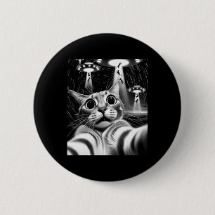 Bóton Redondo 5.08cm Cat Ufo Invasão _ Gato de Memória Gato Engraçado G