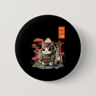 Bóton Redondo 5.08cm Cat Warrior Japonês Escrevendo Anime Art para kawa