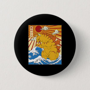 Bóton Redondo 5.08cm Catzilla Cat Anime Japonês Kawaii Engraçado Oferec