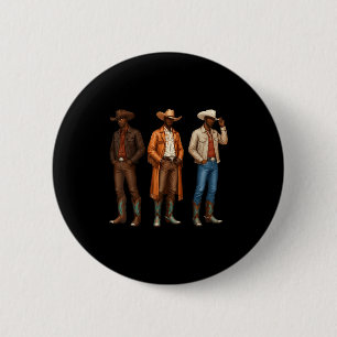 Bóton Redondo 5.08cm Caubói Negro Rodeio Western Melanina Herança Texas