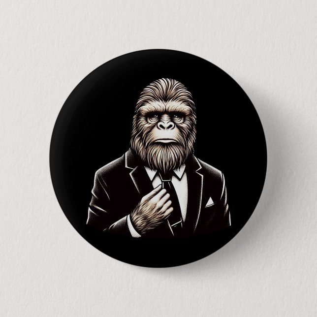 Bóton Redondo 5.08cm Cavalheiro Sasquatch - Pé Grande Engraçado (Frente)
