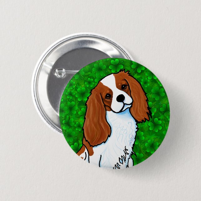 Bóton Redondo 5.08cm Cavalier King Charles Spaniel Button (Frente & Verso)