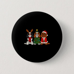 Bóton Redondo 5.08cm Cavalier King Charles Spaniel Natal Rei Santa