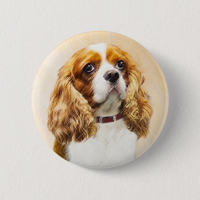 Bóton Redondo 5.08cm Cavalier King Charles Spaniel Original (Frente)