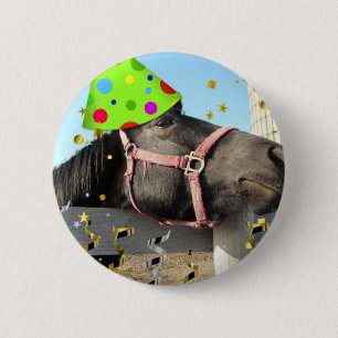 Bóton Redondo 5.08cm Cavalo-animal de festa