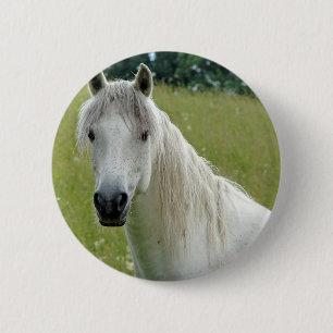 Bóton Redondo 5.08cm Cavalo branco