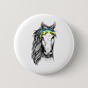 Bóton Redondo 5.08cm Cavalo da Ucrânia Arco Bandeira da Ucrânia Eu Apoi