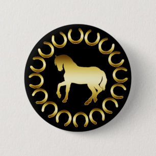 BÓTON REDONDO 5.08CM CAVALO DOURADO