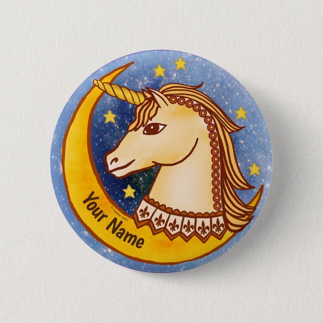 Bóton Redondo 5.08cm Cavalo-marinho corajoso   broche (Frente)
