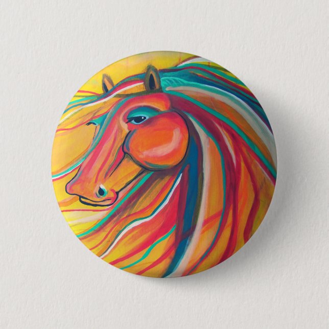 Bóton Redondo 5.08cm Cavalo selvagem (Frente)