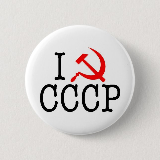 Bóton Redondo 5.08cm CCCP I Heart (AMOR) (Frente)