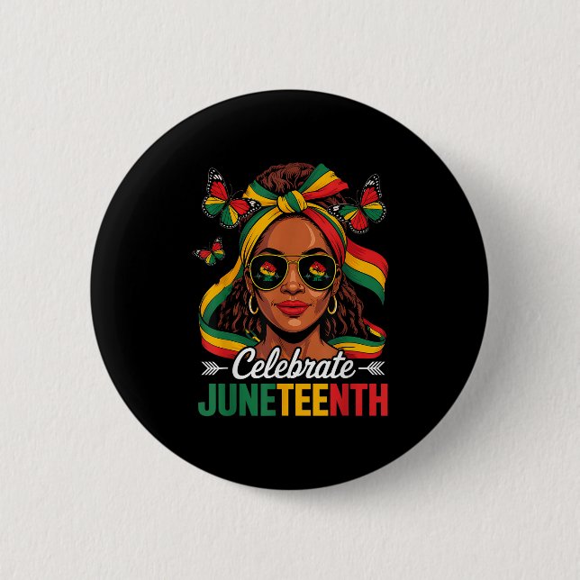 Bóton Redondo 5.08cm Celebrar a Décima Sétima Mulheres Africanas (Frente)
