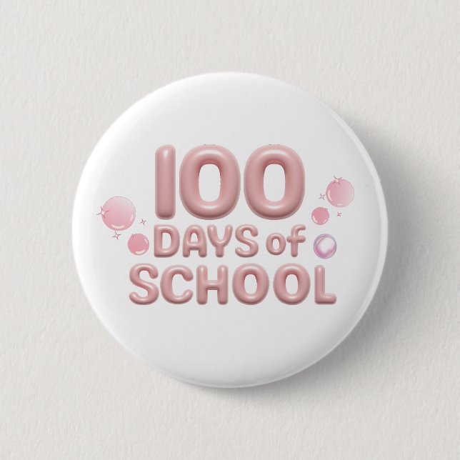 Bóton Redondo 5.08cm Celebration 100 Days of School Button (Frente)