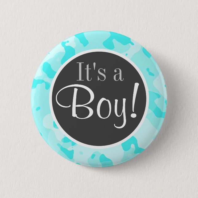 Bóton Redondo 5.08cm Celeste Camo; Camouflage (Frente)