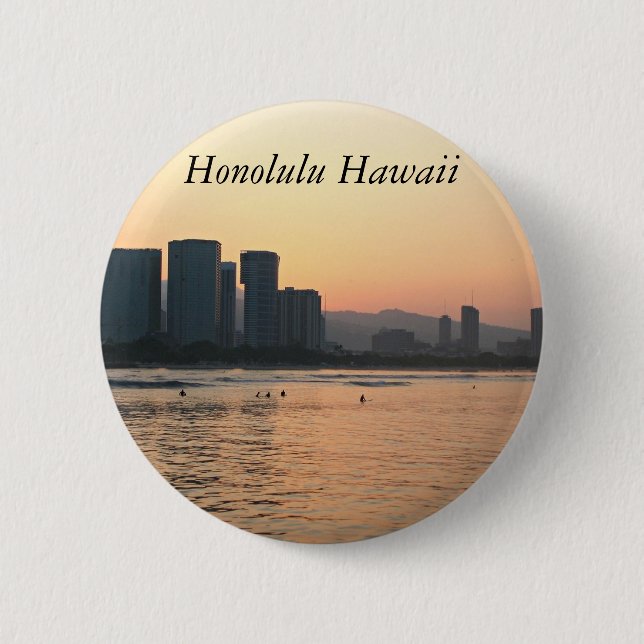 Bóton Redondo 5.08cm Cenas de Honolulu (Frente)