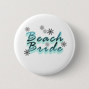 Bóton Redondo 5.08cm Cerceta/noiva preta da praia