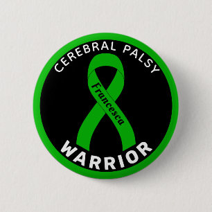 Bóton Redondo 5.08cm Cerebral Palsy Warrior Ribbon Black Button