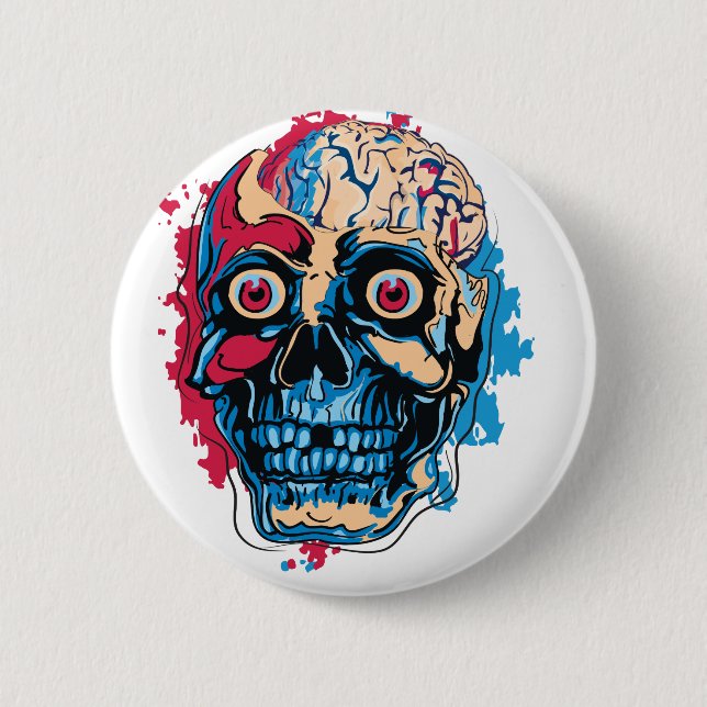 Bóton Redondo 5.08cm Cérebro de Zumbi (Frente)