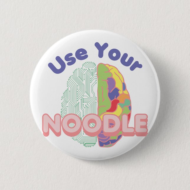 Bóton Redondo 5.08cm Cérebro esquerdo & direito (Frente)