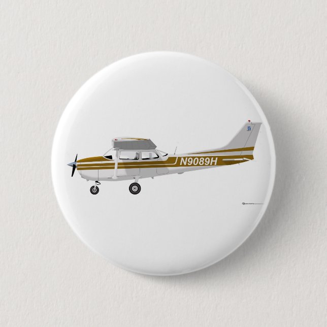 Bóton Redondo 5.08cm Cessna 172 Skyhawk Brown (Frente)