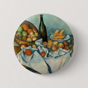 Bóton Redondo 5.08cm Cesta de Maçãs de Paul Cezanne Vida Estática Vinta