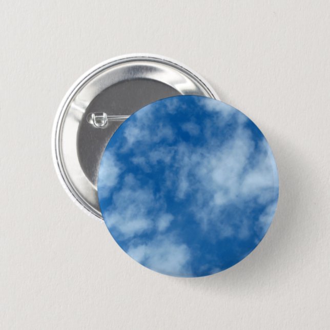 Bóton Redondo 5.08cm Céu Azul com Fotografia Natural das Nuvens (Frente & Verso)