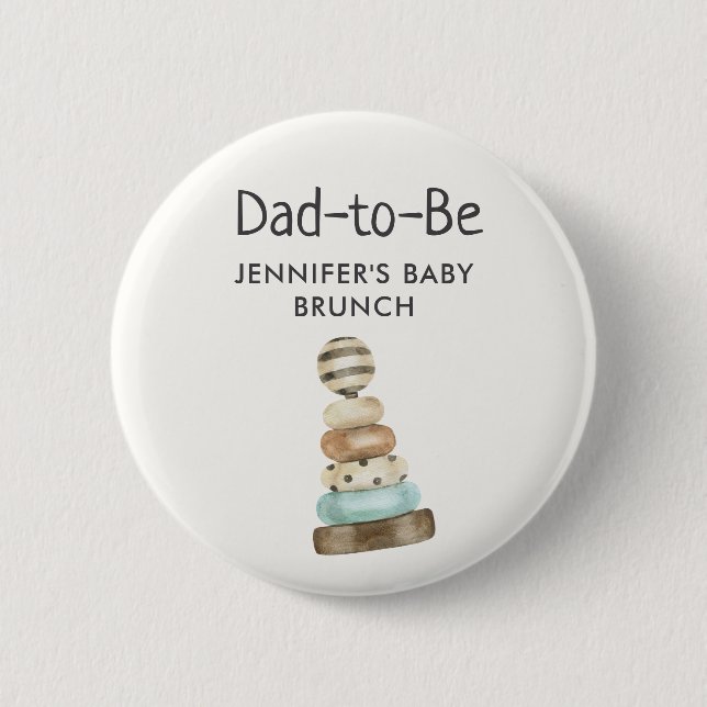 Bóton Redondo 5.08cm Chá de Bebê/Almoço de Presente para Futuro Pai Bri (Frente)