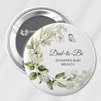 Bóton Redondo 5.08cm Chá de Bebê/Brunch Boho de Pai Prestes a Ser