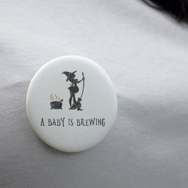 Bóton Redondo 5.08cm Chá de Bebê de Bruxa Grávida