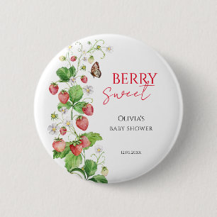 Bóton Redondo 5.08cm Chá de Bebê Morango Doce Berry