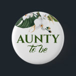 Bóton Redondo 5.08cm Chá de fraldas de Flores Orquídeas Brancas<br><div class="desc">Tia a ser um botão de chá de fraldas tropical</div>