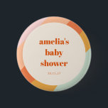 Bóton Redondo 5.08cm Chá de fraldas Personalizado de Faixa Laranja de B<br><div class="desc">Botão de Chá de fraldas Personalizado de Gama Laranja de Cor Retroativa</div>