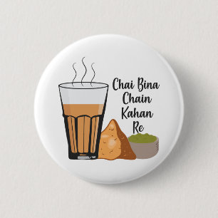 Bóton Redondo 5.08cm Chai Bina Chain Kahan Hindi Cotação Tea Glass Samo