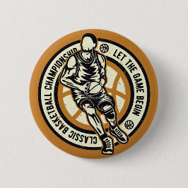 Bóton Redondo 5.08cm Chamador clássico de basquete