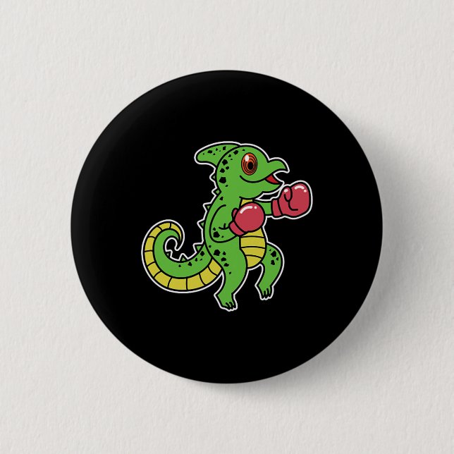 Bóton Redondo 5.08cm Chameleon faz boxing (Frente)