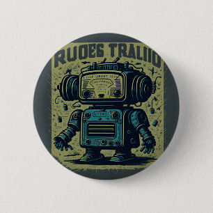 Bóton Redondo 5.08cm Chapa Redonda De 5 Cm antigo robô-safra