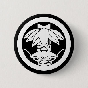 Bóton Redondo 5.08cm Chapéu de bambu e junco em círculo