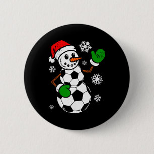 Bóton Redondo 5.08cm Chapéu de Papai Noel de Futebol Boneco de Neve Nat