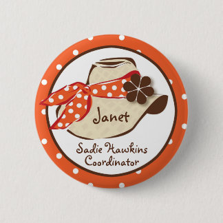 Bóton Redondo 5.08cm Chapéu de vaqueiro