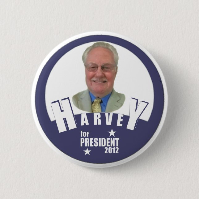 Bóton Redondo 5.08cm Charles Harvey para o presidente 2012 (Frente)