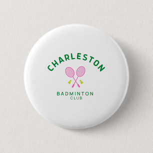 Bóton Redondo 5.08cm Charleston South Carolina Tênis Badminton Club