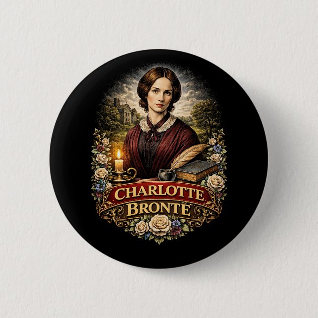 Bóton Redondo 5.08cm Charlotte Brontë (Frente)