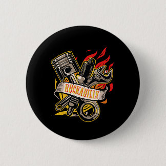 Bóton Redondo 5.08cm Chave De Pistão De Motor Rockabilly (Chave De Pist