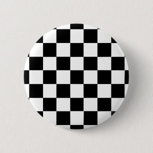 Bóton Redondo 5.08cm Checker de padrão preto e branco