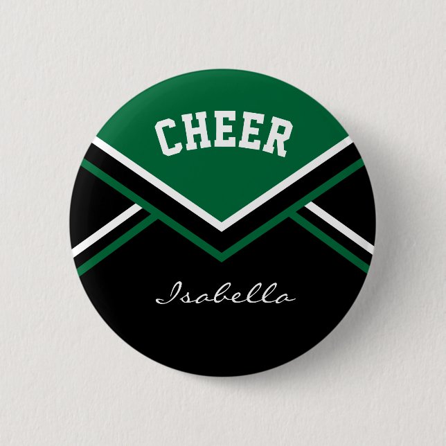 Bóton Redondo 5.08cm Cheerleader Verde Escuro Cheer (Frente)