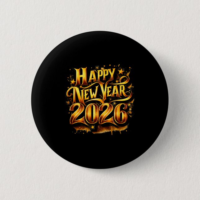 Bóton Redondo 5.08cm Cheers To 2026 Happy New Year Party  (Frente)
