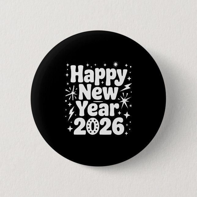 Bóton Redondo 5.08cm Cheers To 2026 Happy New Year Party  (Frente)