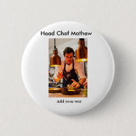 Bóton Redondo 5.08cm Chef cozinheiro adiciona nome SMS homens padaria d